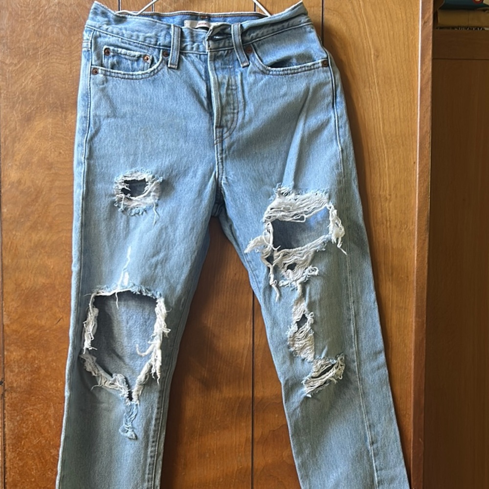 Levi’s distressed jeans, waist 24”